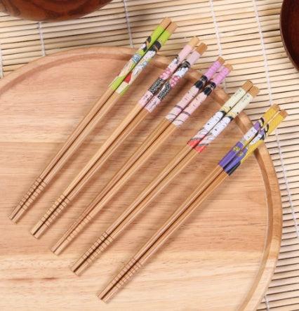 Lady Printed Bamboo Chopsticks