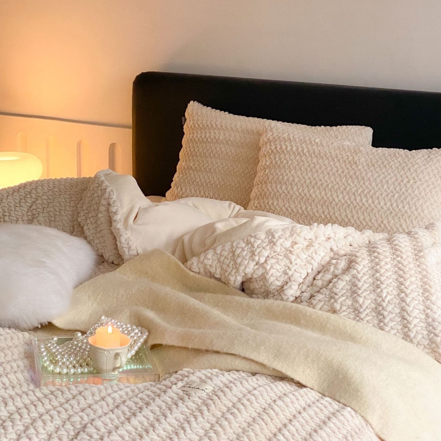 Household Fashion Simple Plush Autumn And Winter Thickening Milk Fiber Bedding