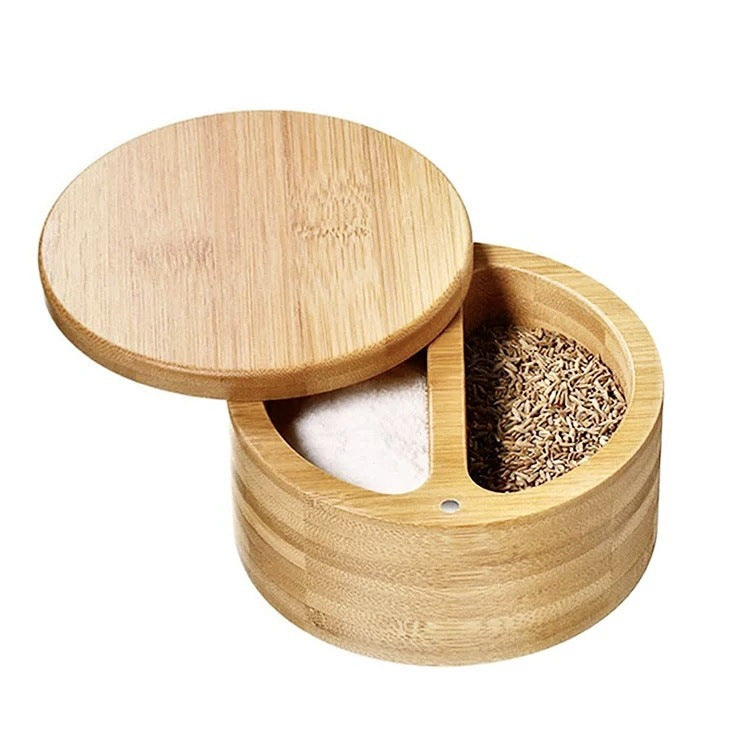 Bamboo Salt Jar Seasoning Box Kitchen Seasoning