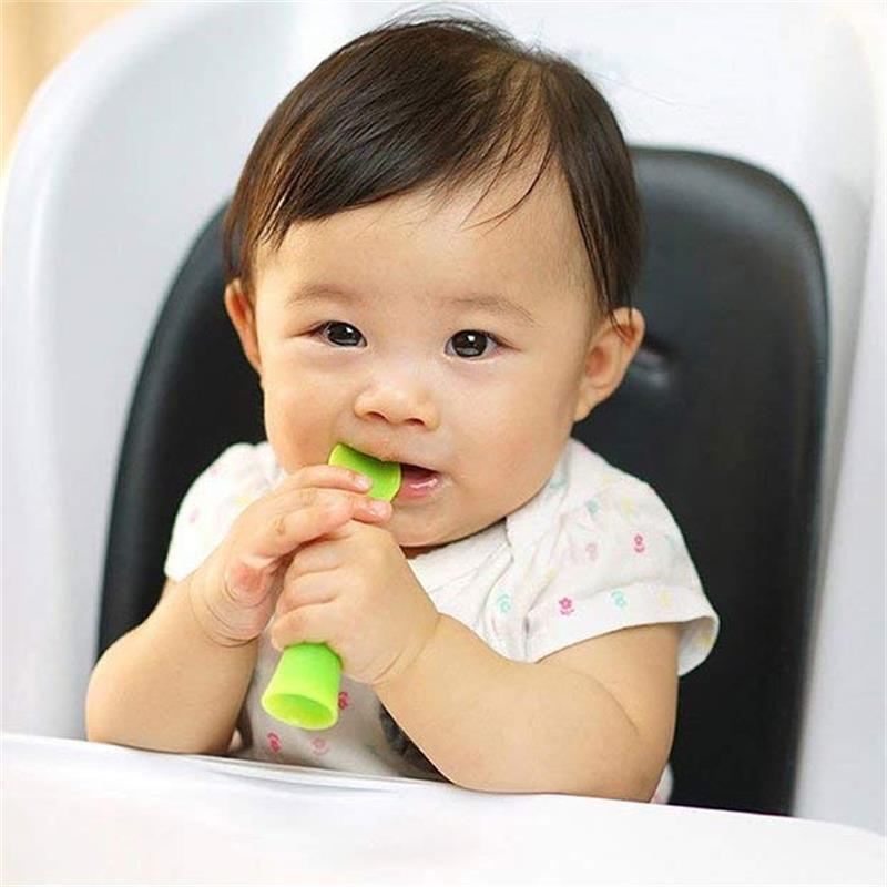 Three-dimensional bamboo leaf silicone spoon