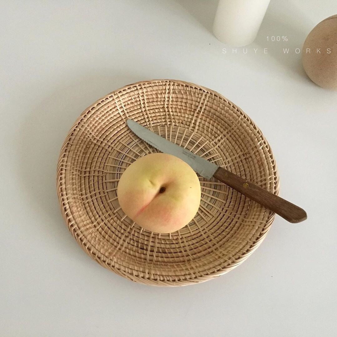 Japanese Bamboo Woven Disc Shooting Tableware