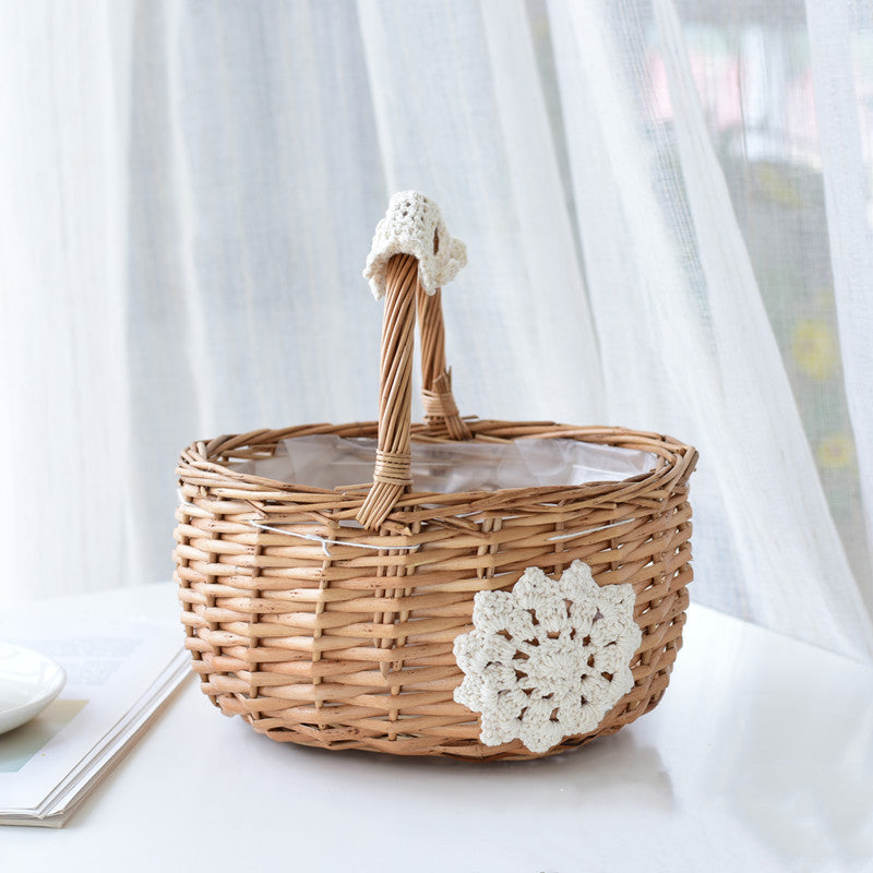 Rattan Handheld Flower   Arrangement Bamboo Basket
