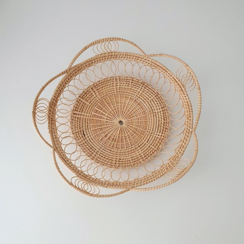 Japanese Bamboo Woven Disc Shooting Tableware