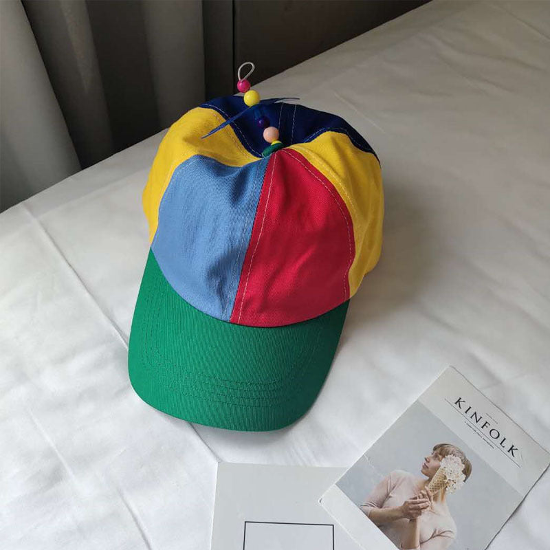 Propeller spinning bamboo dragonfly hat