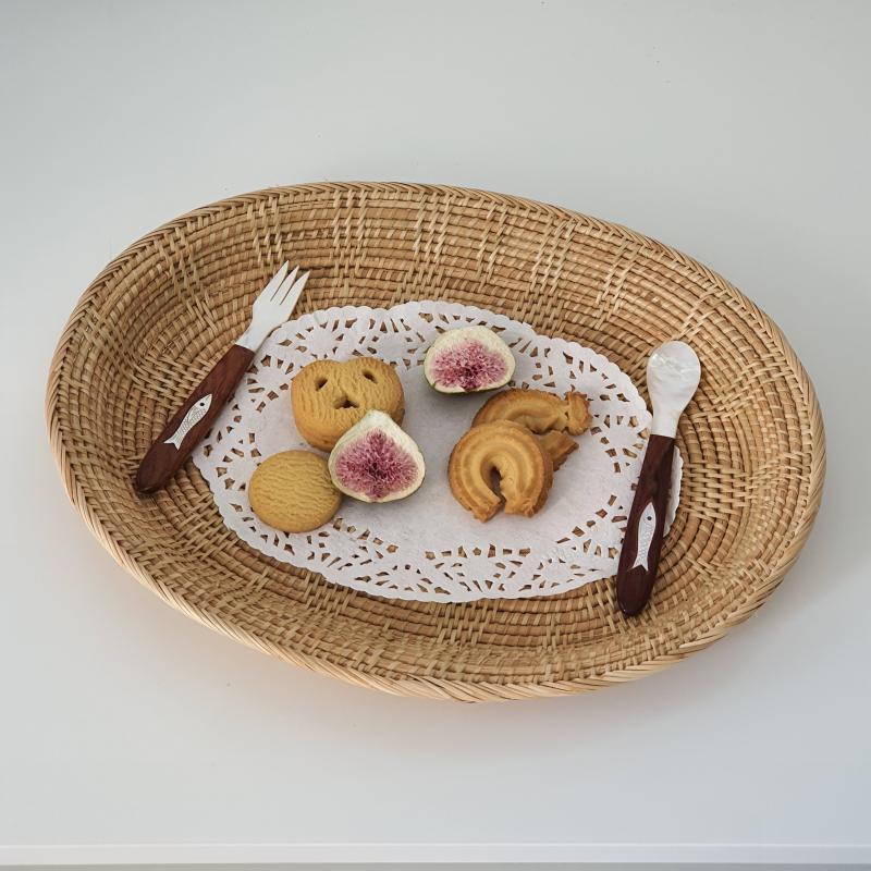 Japanese Bamboo Woven Disc Shooting Tableware
