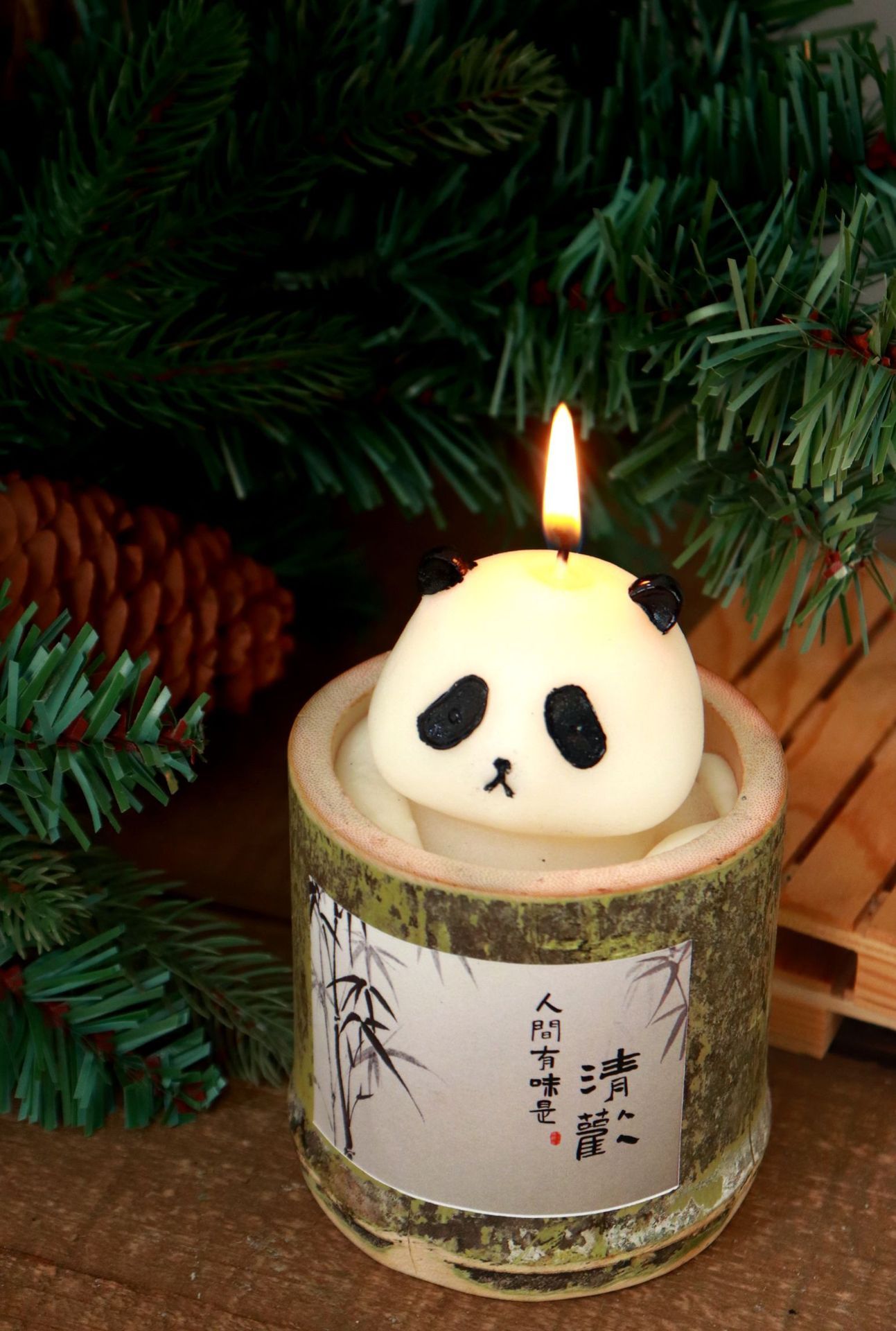 Panda Bamboo Candle Bamboo Pipe Aromatherapy