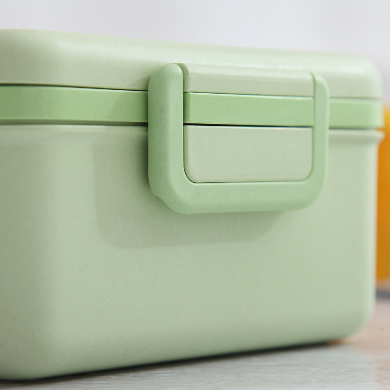 Bamboo fiber compartment lunch box