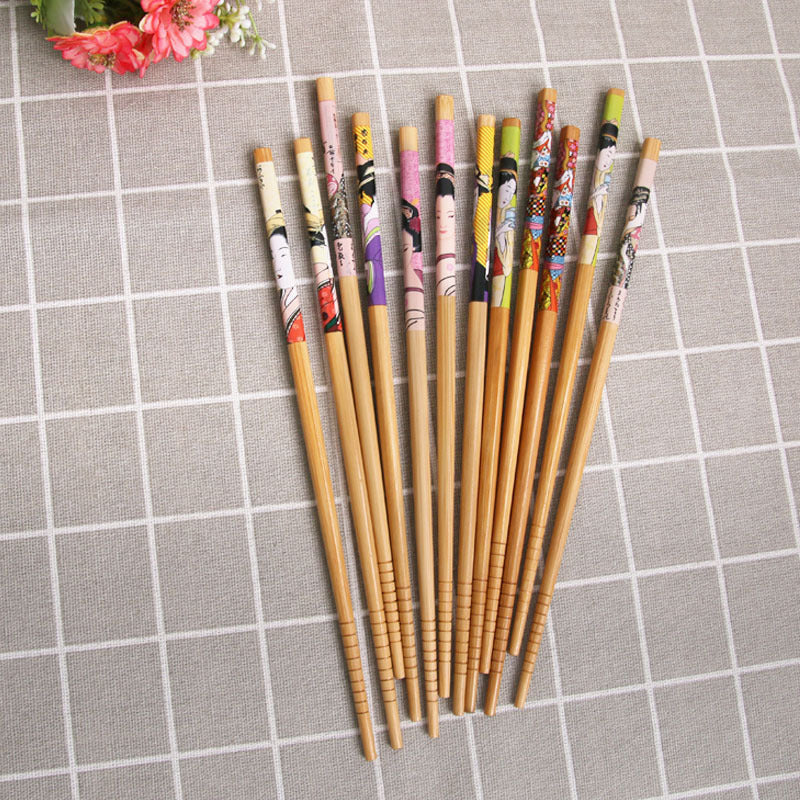Lady Printed Bamboo Chopsticks