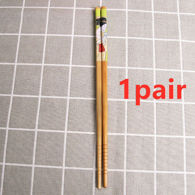 Lady Printed Bamboo Chopsticks