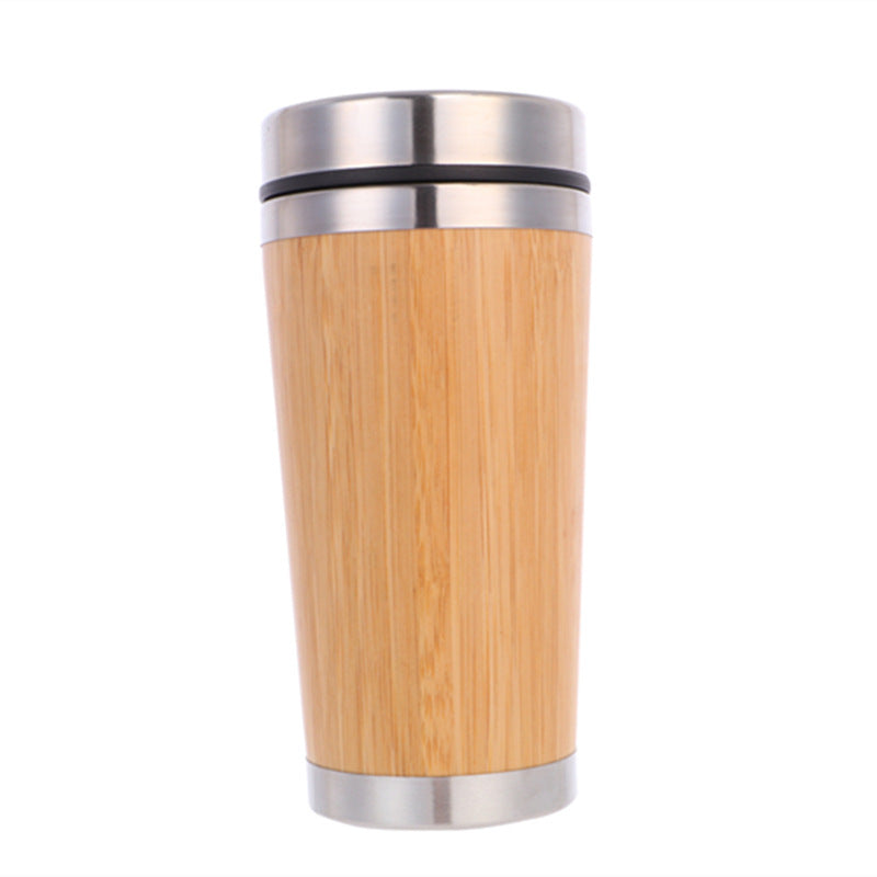 Bamboo shell coffee cup stainless steel