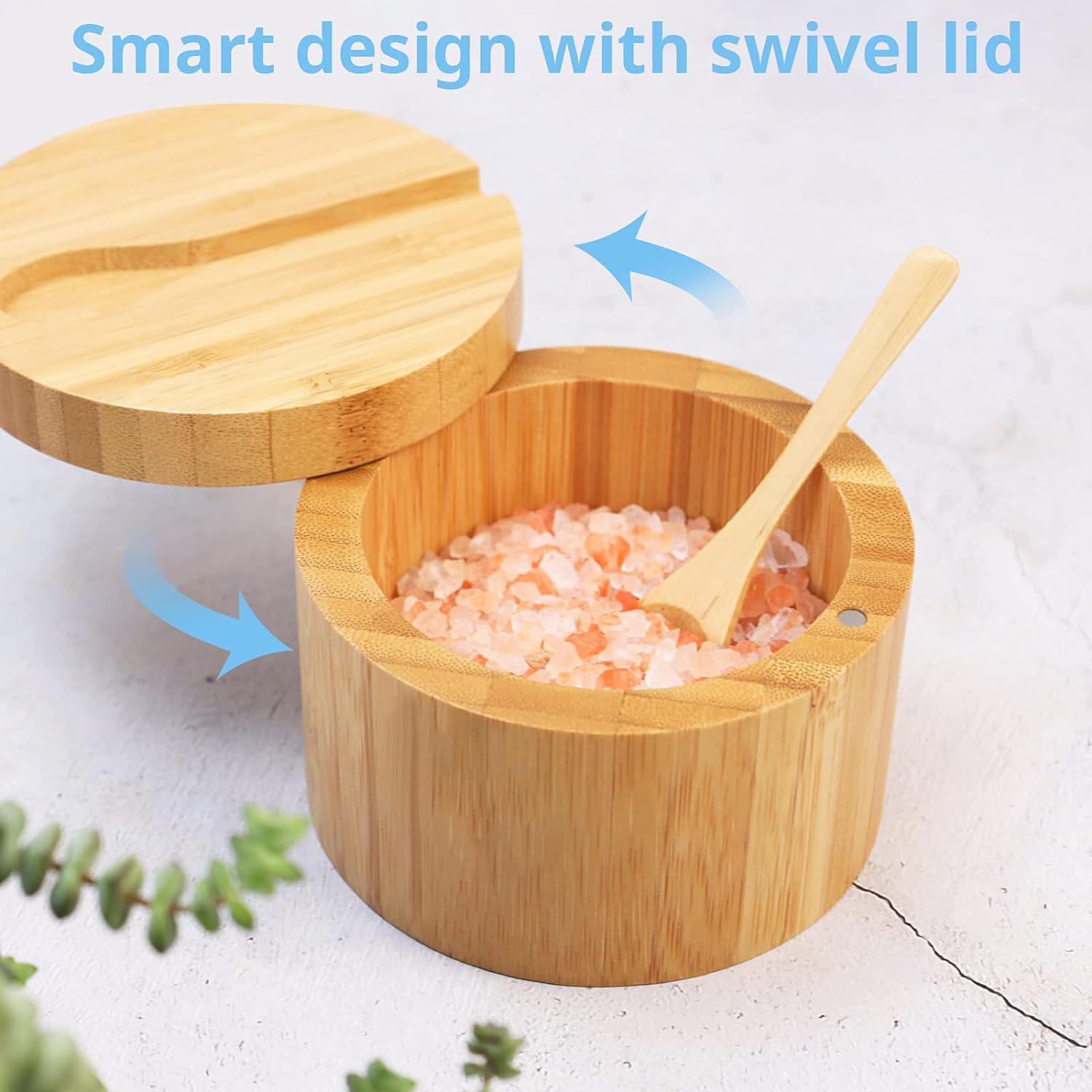 Bamboo Salt Jar Seasoning Box Kitchen Seasoning