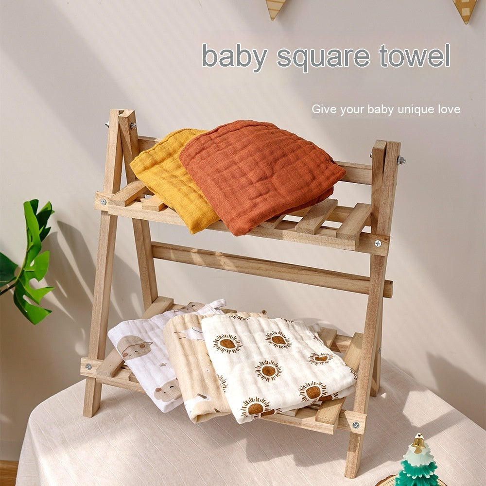 Four-layer Bamboo Fiber Saliva Towel Baby Burp Water-absorbing Bib Can Be Hung