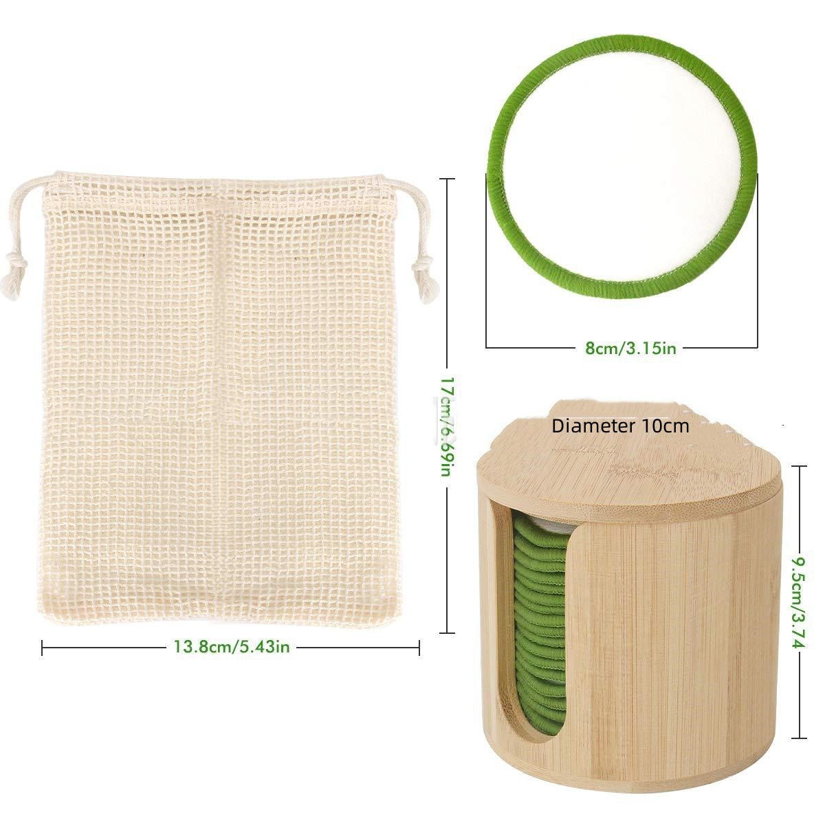 Black Bamboo Fiber Makeup Remover Pad Bamboo Pipe Set