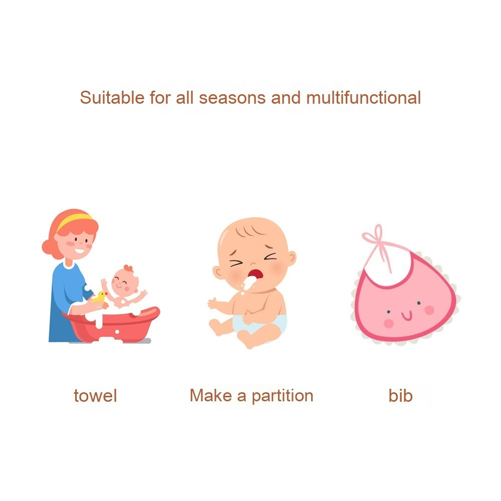 Four-layer Bamboo Fiber Saliva Towel Baby Burp Water-absorbing Bib Can Be Hung