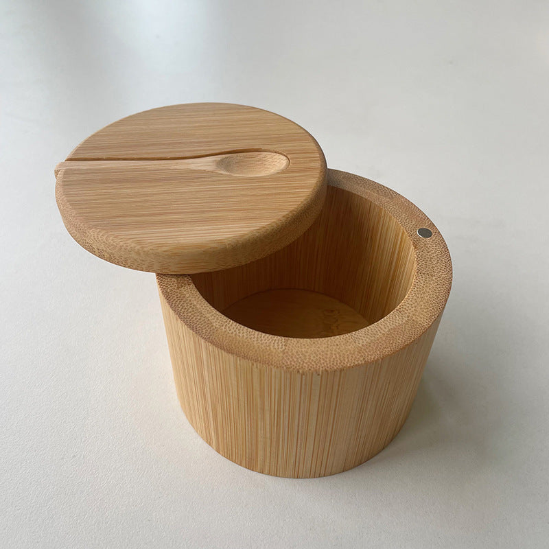 Bamboo Salt Jar Seasoning Box Kitchen Seasoning