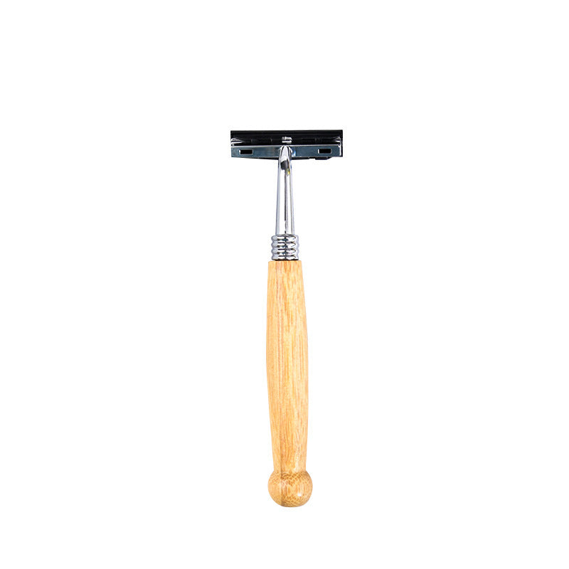 Manual Bamboo Handle Stainless Steel Shaver