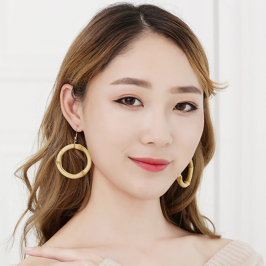 Natural bamboo earrings