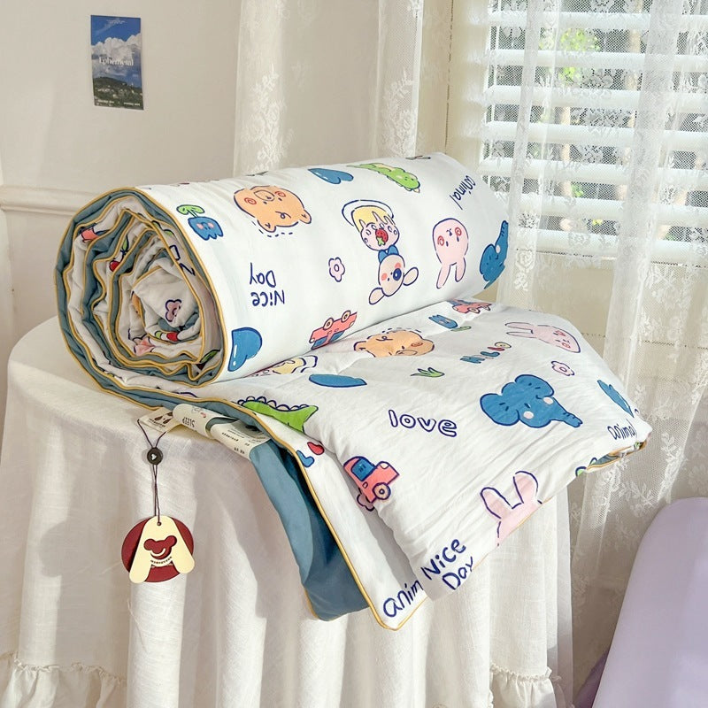 Class A Maternal And Child Grade Summer Quilt Soybean Fiber Cartoon Washed Cotton