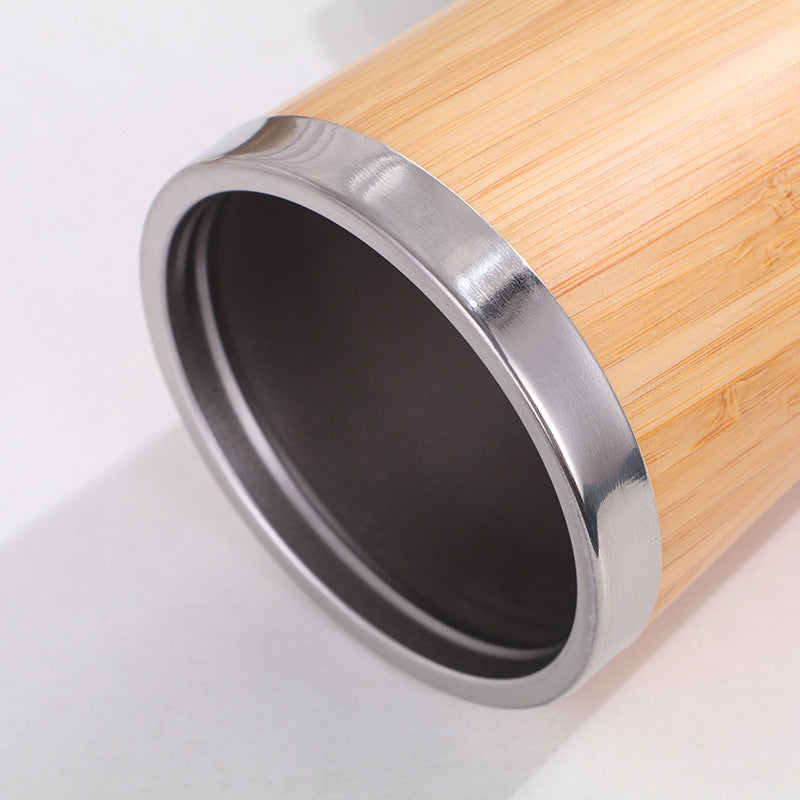 Bamboo shell coffee cup stainless steel