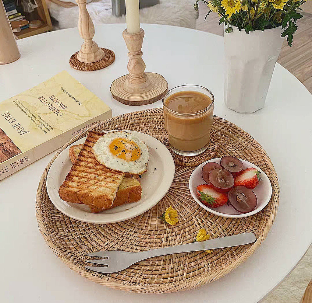 Japanese Bamboo Woven Disc Shooting Tableware