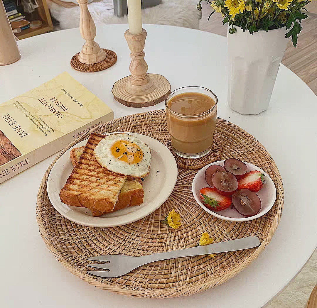 Japanese Bamboo Woven Disc Shooting Tableware