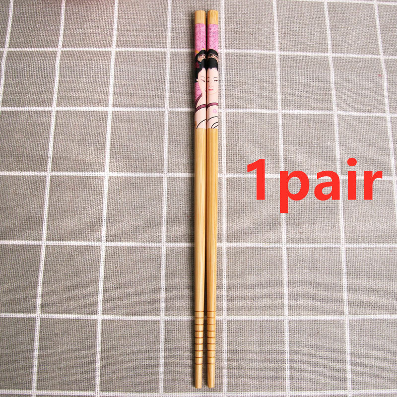 Lady Printed Bamboo Chopsticks