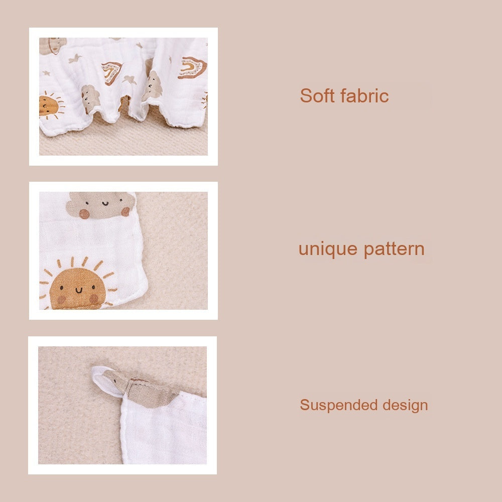 Four-layer Bamboo Fiber Saliva Towel Baby Burp Water-absorbing Bib Can Be Hung