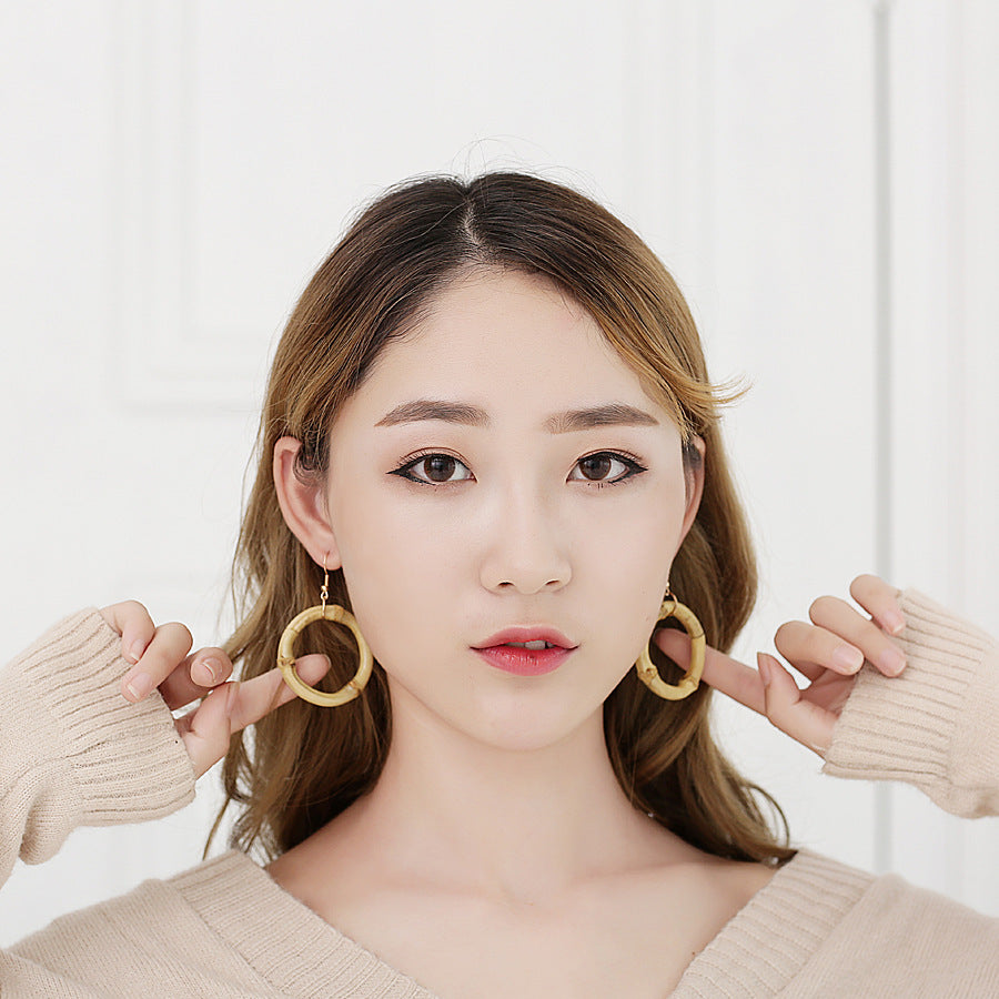 Natural bamboo earrings