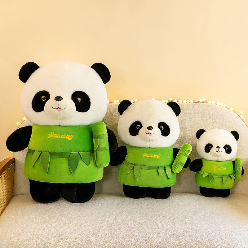 Bamboo Pipe Panda Plush Toy Doll