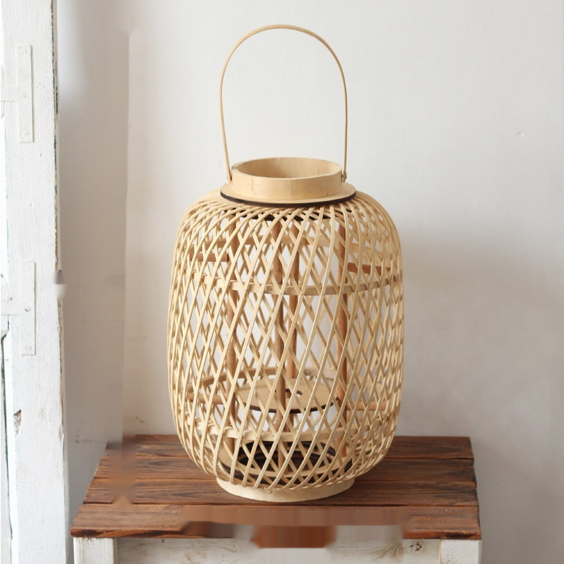 Handmade Bamboo Lantern Candlestick Ornaments