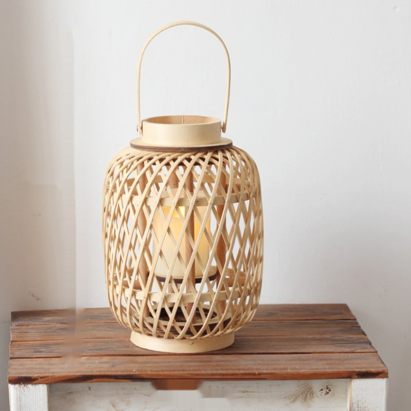 Handmade Bamboo Lantern Candlestick Ornaments