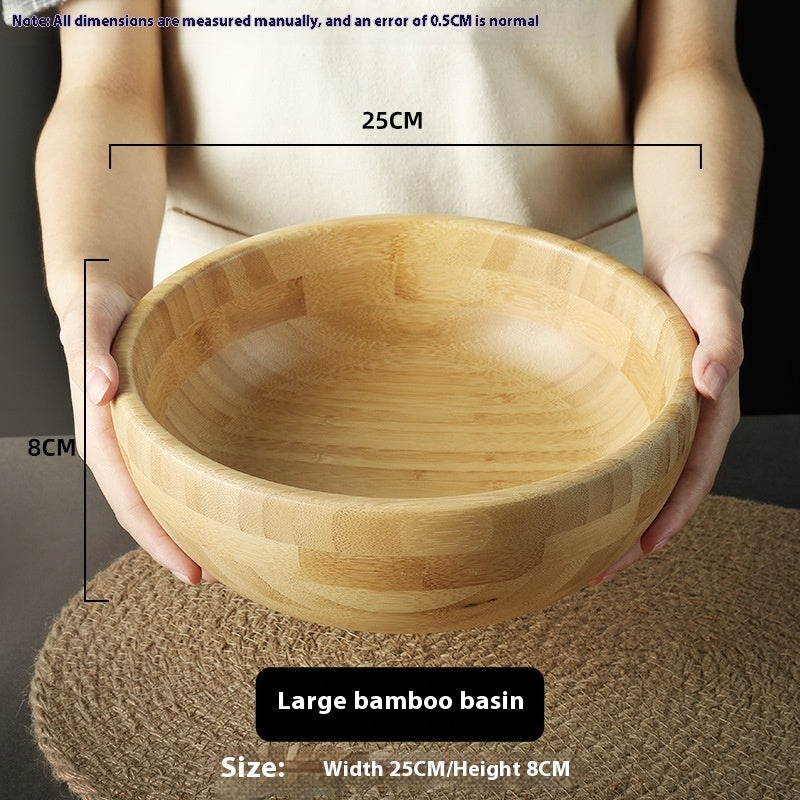 Wooden Dough Basin Thick Bamboo Bowl