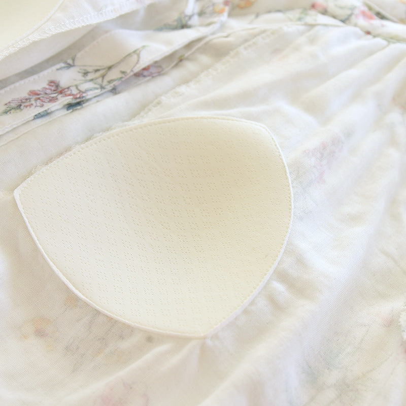 Bamboo Fiber With Chest Pad Confinement Clothing Pregnant Postpartum Nursing Clothing Long Sleeve Home Wear Printing