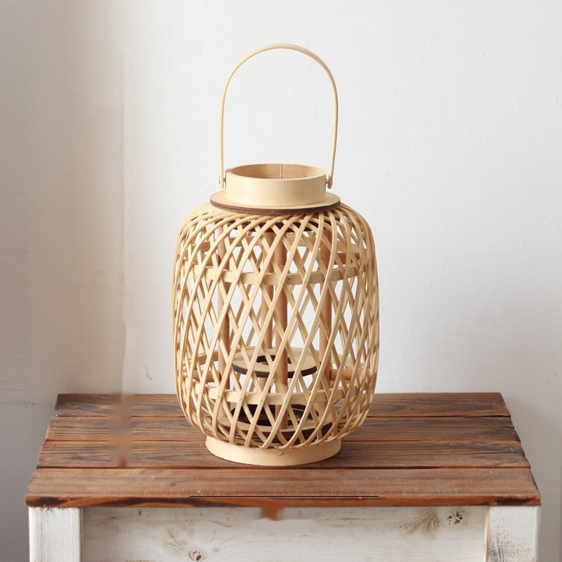 Handmade Bamboo Lantern Candlestick Ornaments