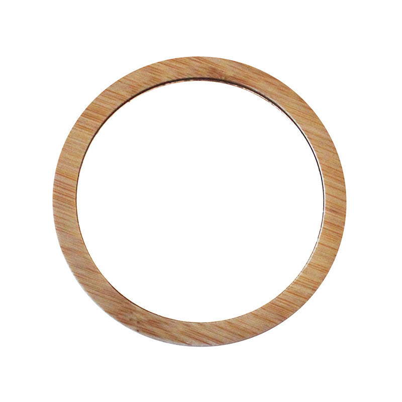 Bamboo portable makeup mirror