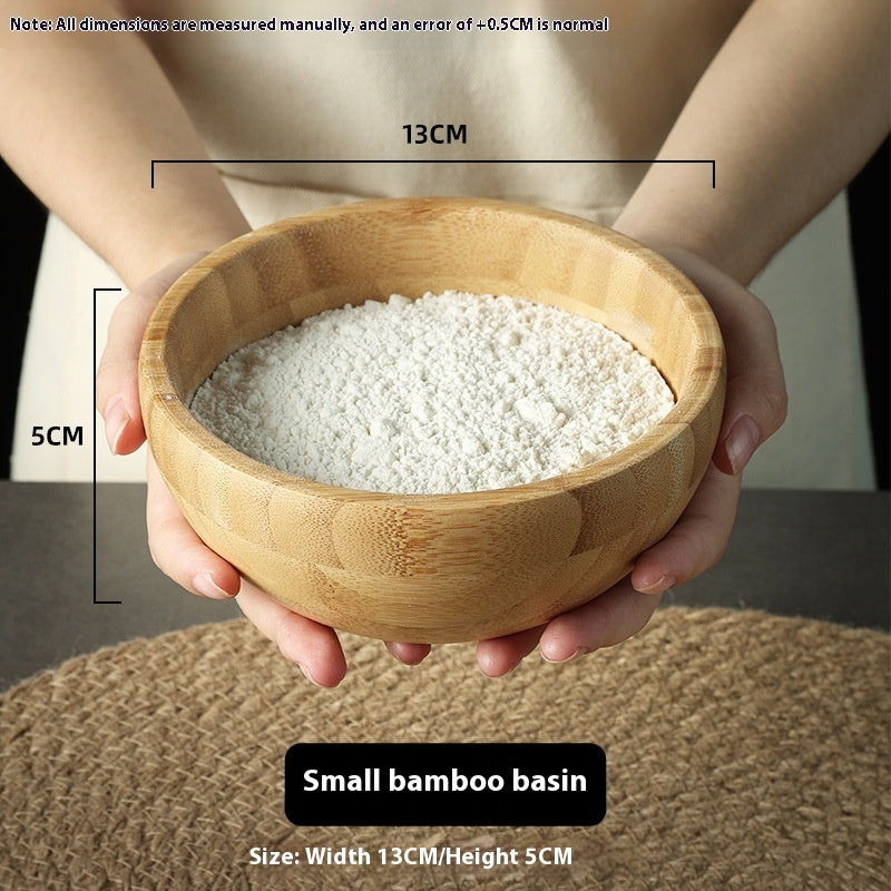 Wooden Dough Basin Thick Bamboo Bowl