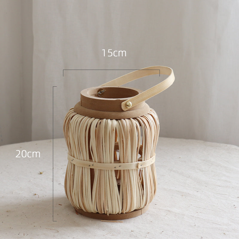 Floor Vase Bamboo Woven Lantern