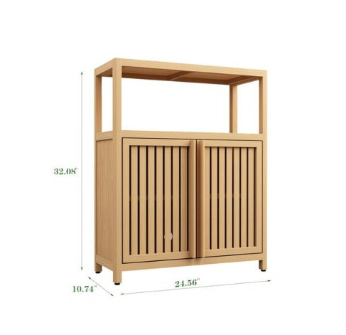 Large Capacity Bamboo Storage Cabinet