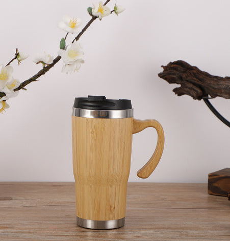 Bamboo shell coffee cup stainless steel