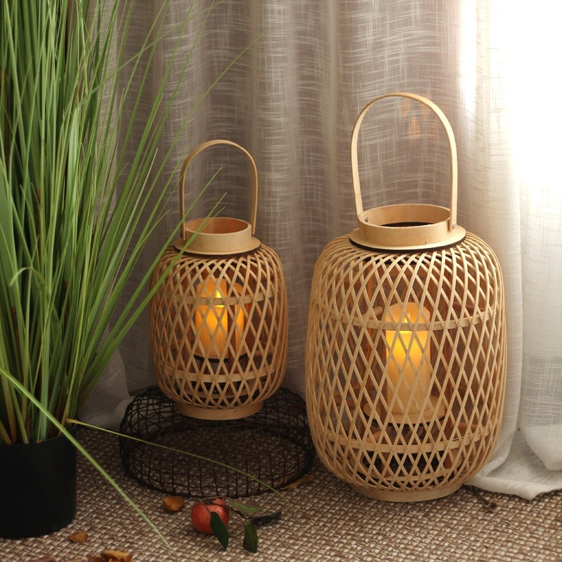 Handmade Bamboo Lantern Candlestick Ornaments