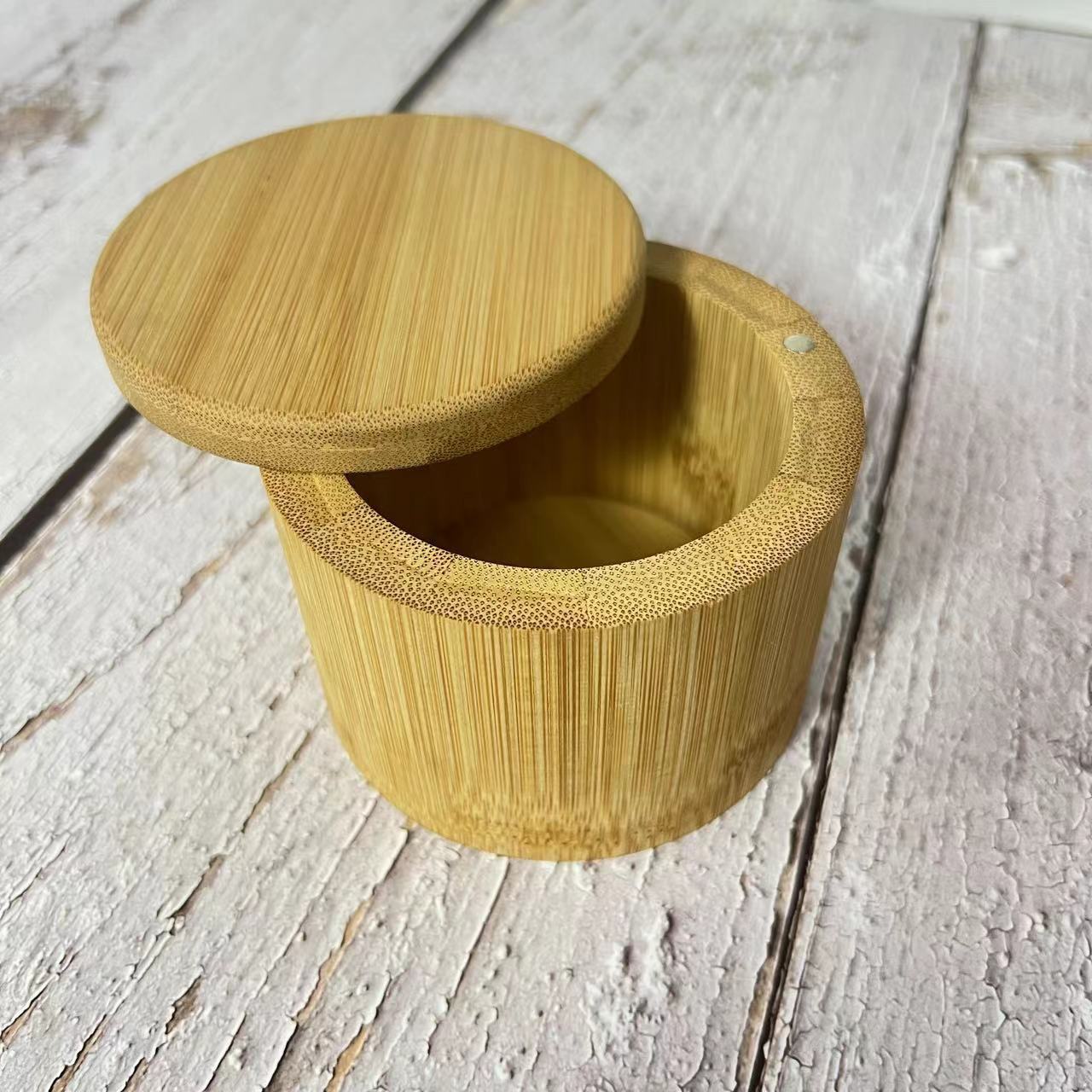 Bamboo Salt Jar Seasoning Box Kitchen Seasoning