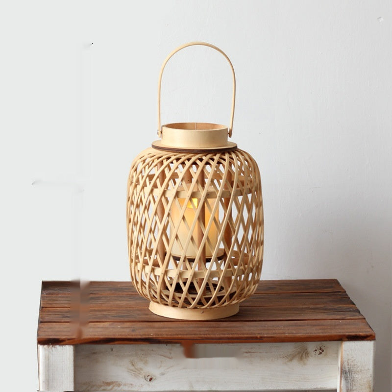 Handmade Bamboo Lantern Candlestick Ornaments