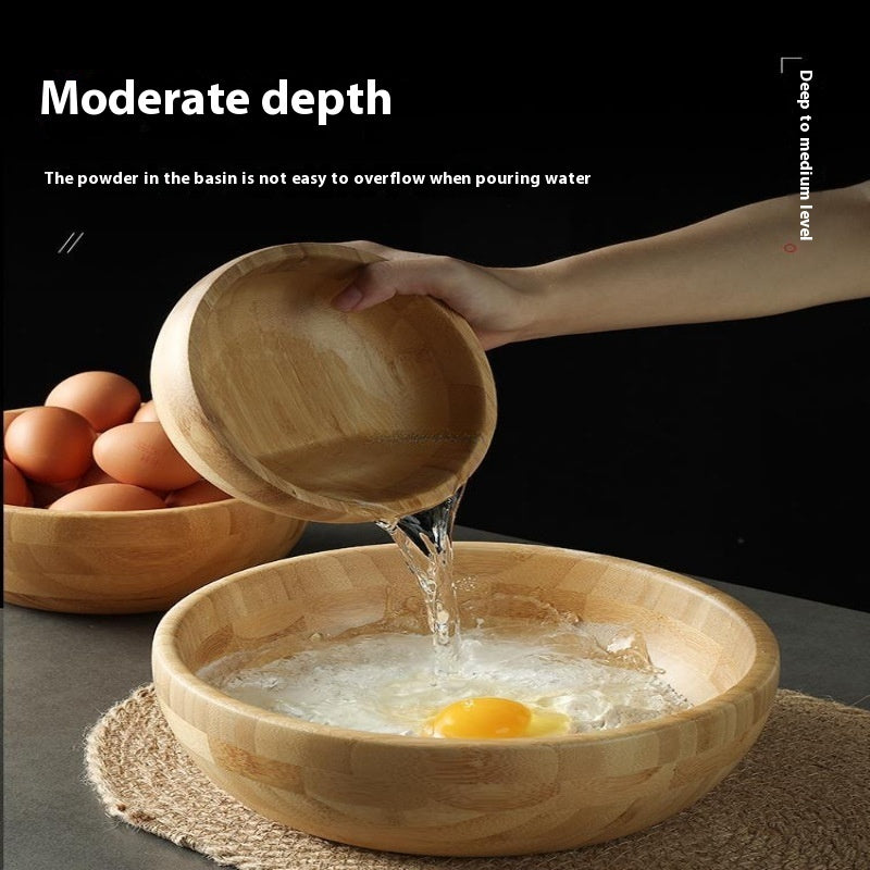 Wooden Dough Basin Thick Bamboo Bowl