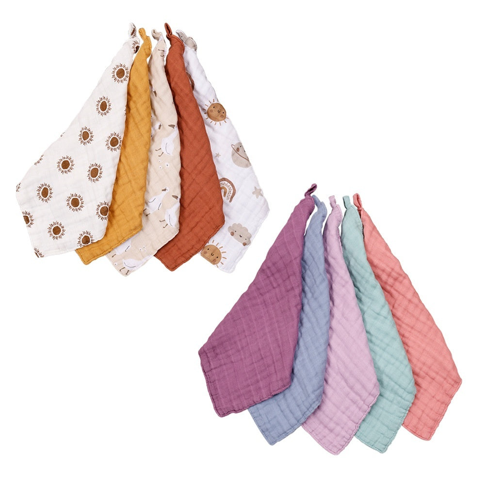 Four-layer Bamboo Fiber Saliva Towel Baby Burp Water-absorbing Bib Can Be Hung