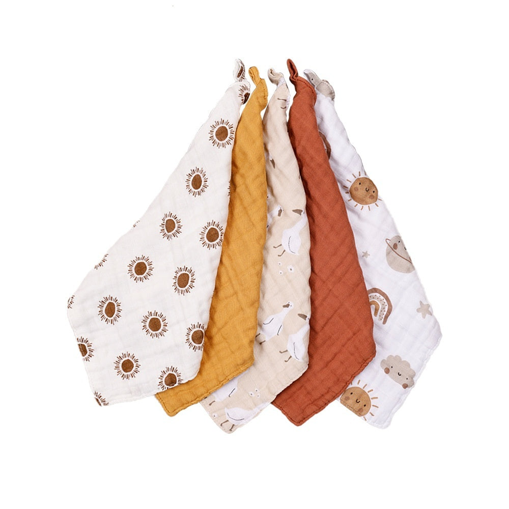 Four-layer Bamboo Fiber Saliva Towel Baby Burp Water-absorbing Bib Can Be Hung