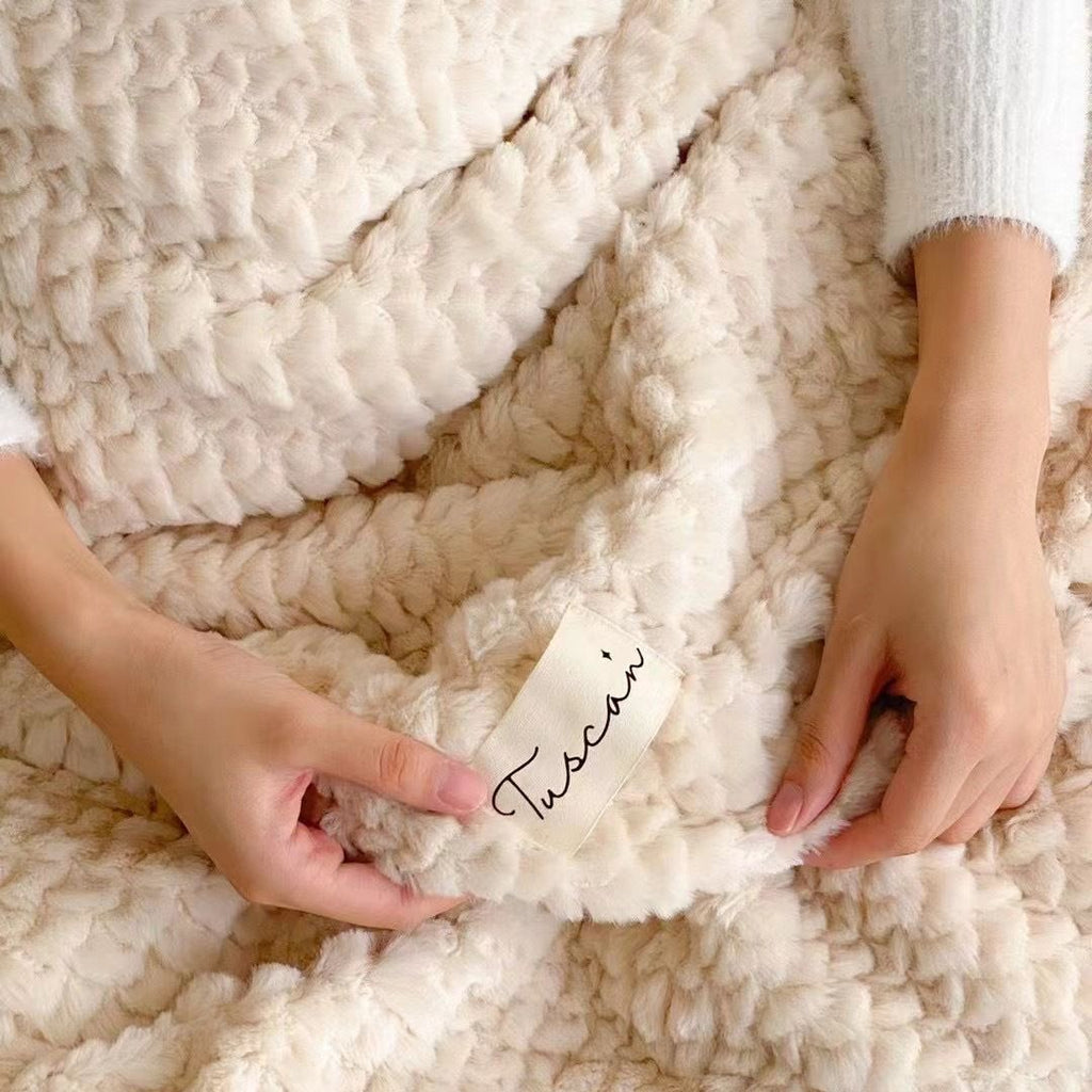 Household Fashion Simple Plush Autumn And Winter Thickening Milk Fiber Bedding