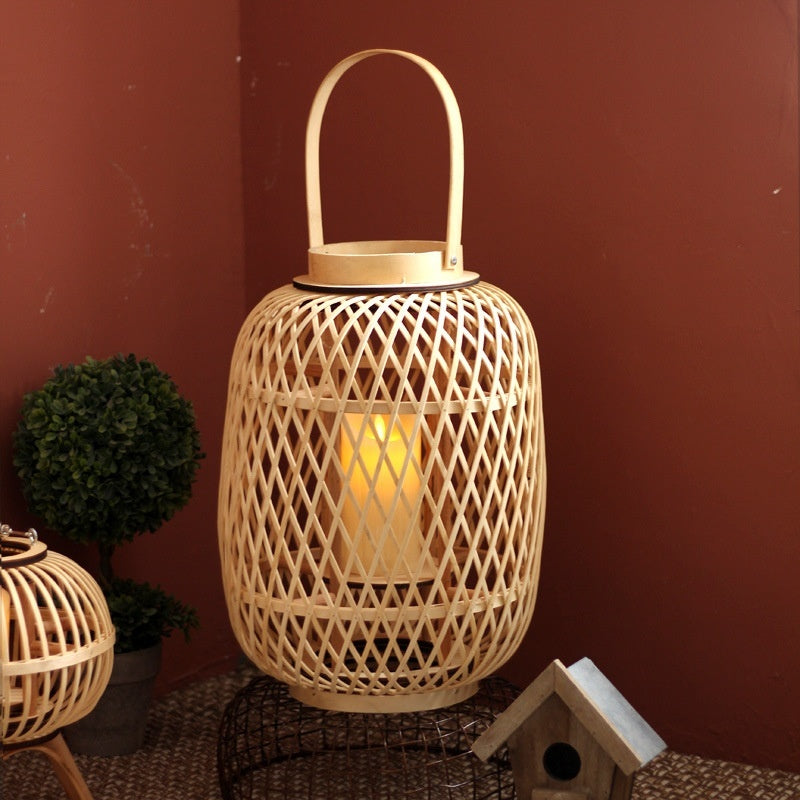 Handmade Bamboo Lantern Candlestick Ornaments