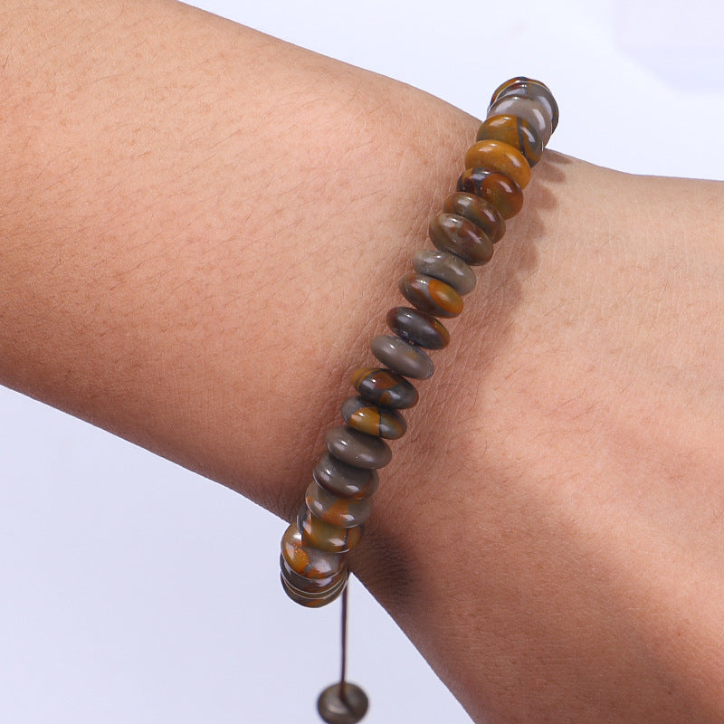 Bamboo Leaf Stone Abacus Beaded Bracelet