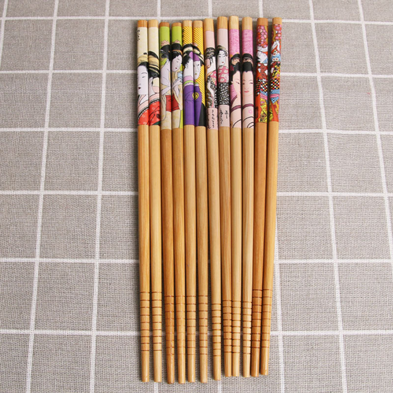 Lady Printed Bamboo Chopsticks