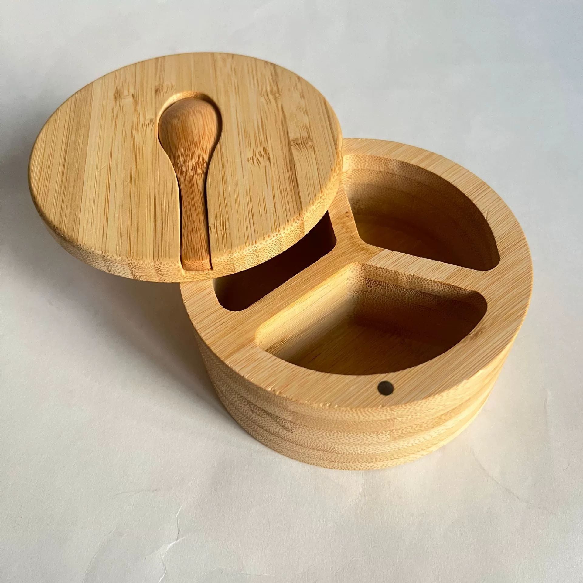 Bamboo Salt Jar Seasoning Box Kitchen Seasoning